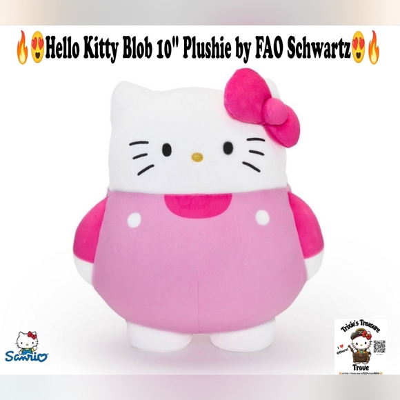 Hello Kitty Other - Hello Kitty Blob 10" Plushie By FAO Schwartz